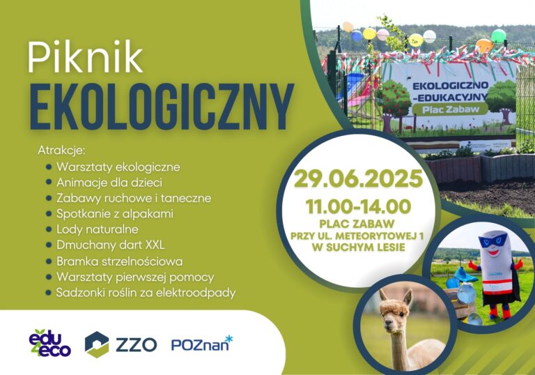 ZAPRASZAMY NA PIKNIK EKOLOGICZNY NA WYJĄTKOWYM PLACU ZABAW